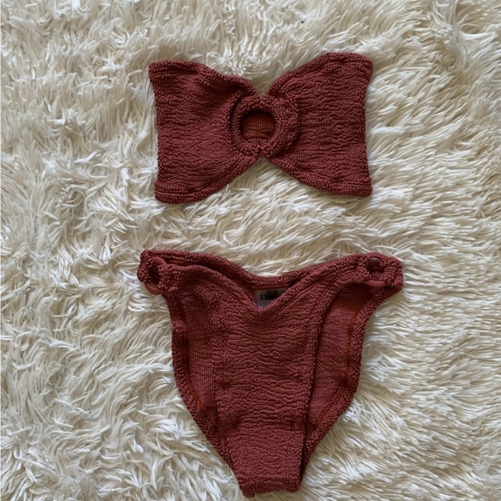 NWT Hunza g Gloria bikini set in metallic rosewood - Picture 6 of 10